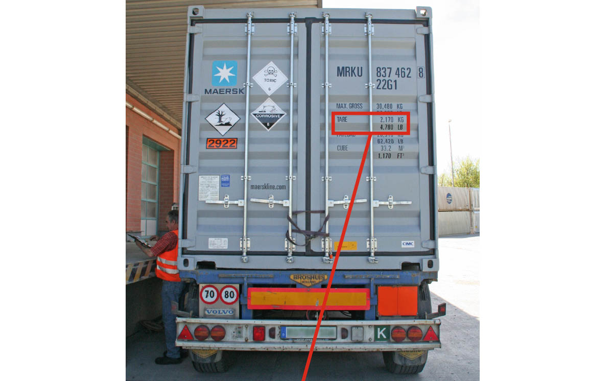 Container Tür Gewicht 1200
