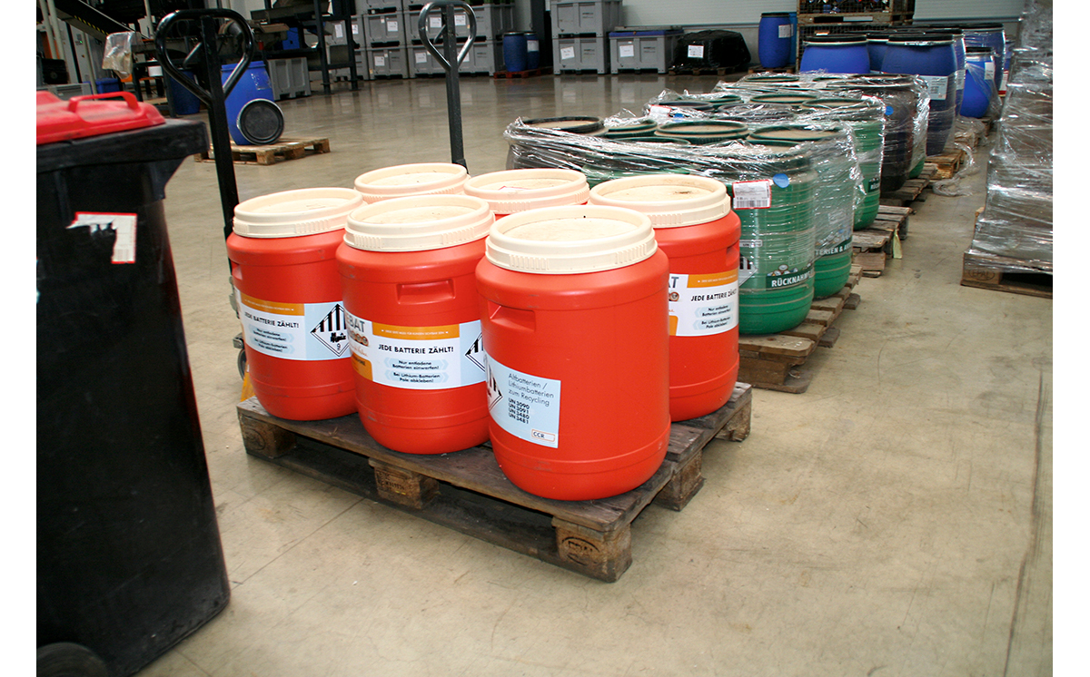 Lithiumbatterien Sammelbehälter 1200