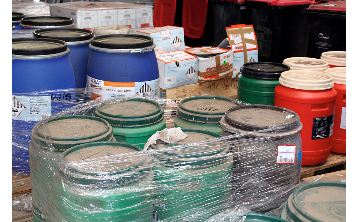 Lithiumbatterien Sammelbehälter 1200