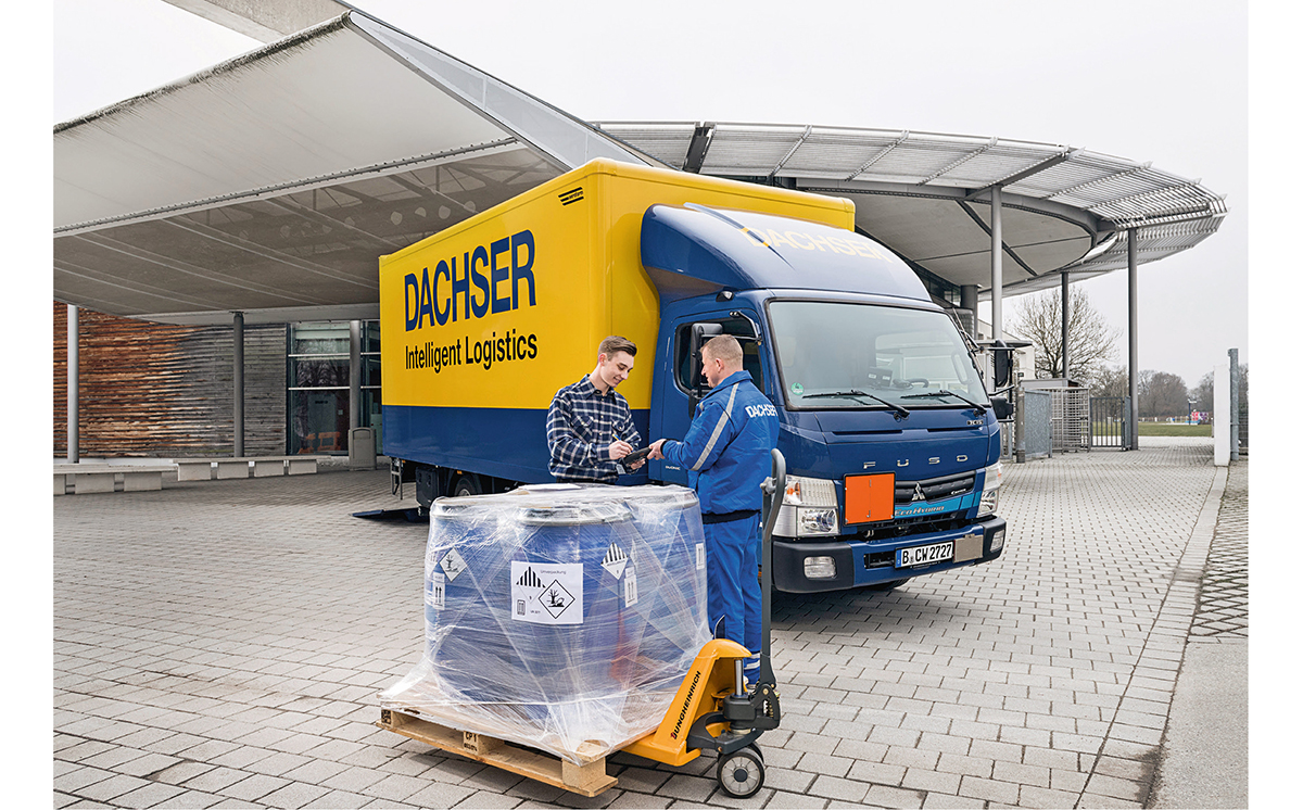 Fahrer Dachser Lkw Versandstück Personen Empfänger 1200