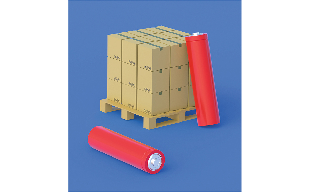 Batterien Kartons Verpackung Palette 2 1200