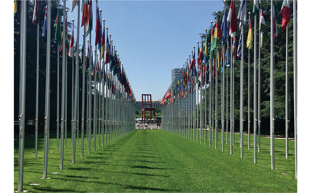 UNO Genf Flaggen Stuhl 1200