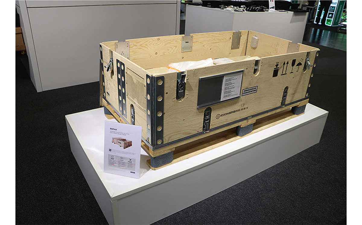 Kiste Großverpackung Holz Lithiumbatterien Nefab 1200