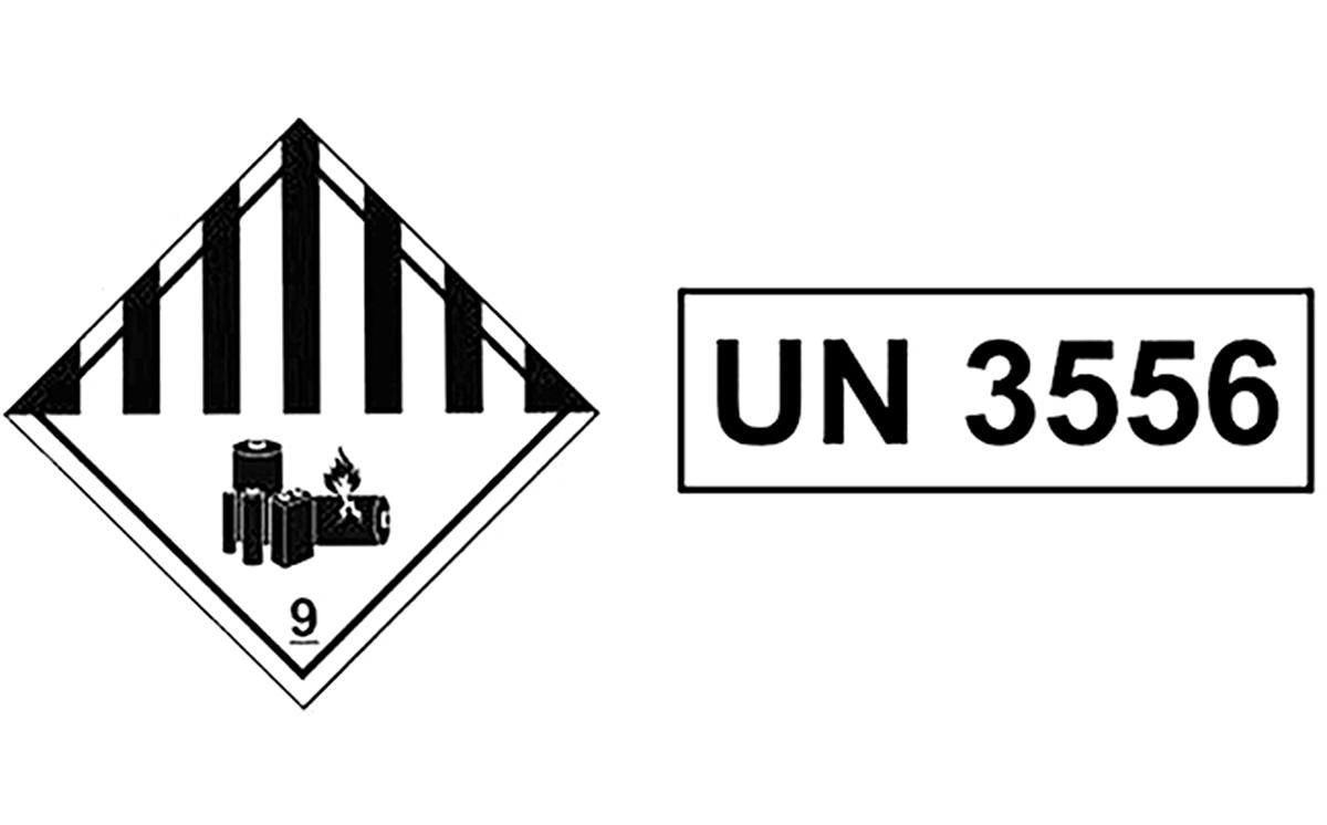 UN 3556 Gefahrzettel 1200