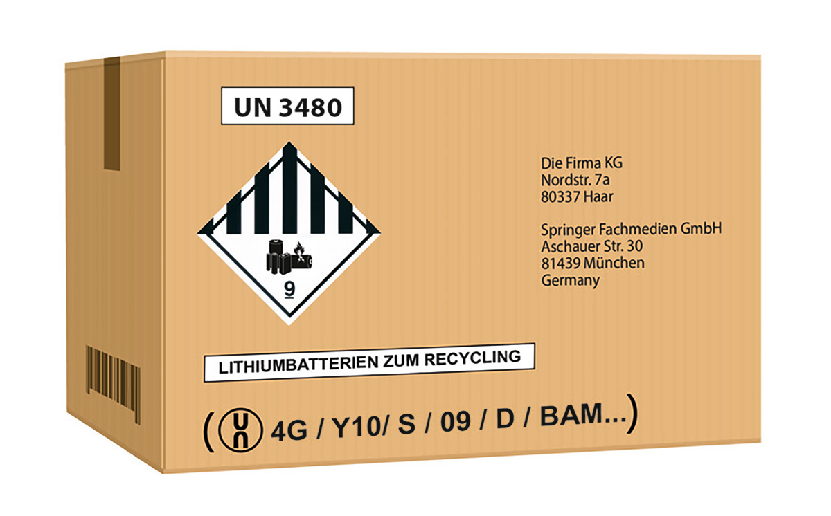 Karton Lithiumbatterien 1200