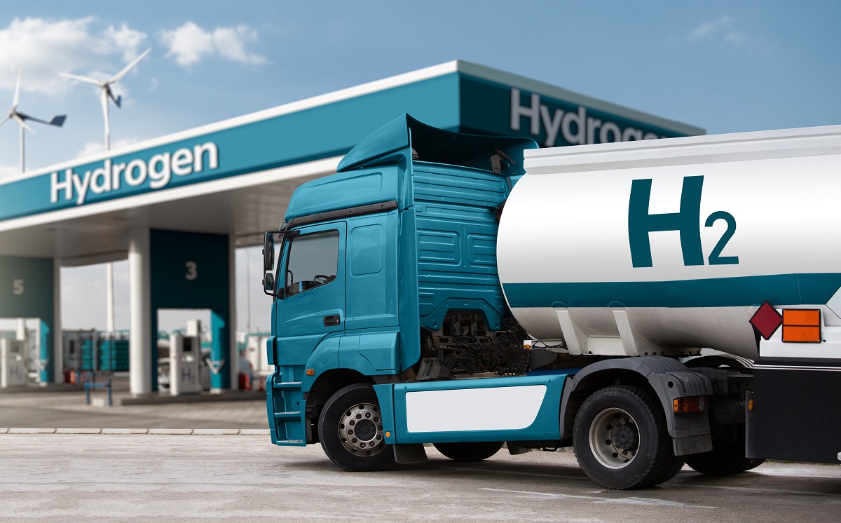Wasserstoff Transport Tanker Lastwagen Laster 1200