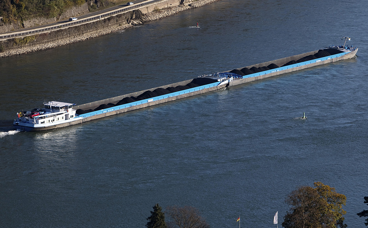 Binnenschiff Schubverband Kohle Rhein 1200