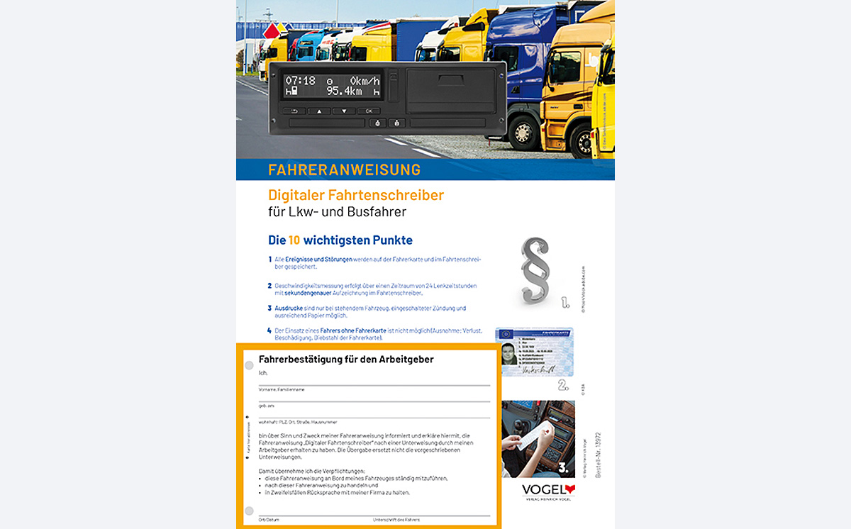 Fahreranweisung Digitaler Fahrtenschreiber