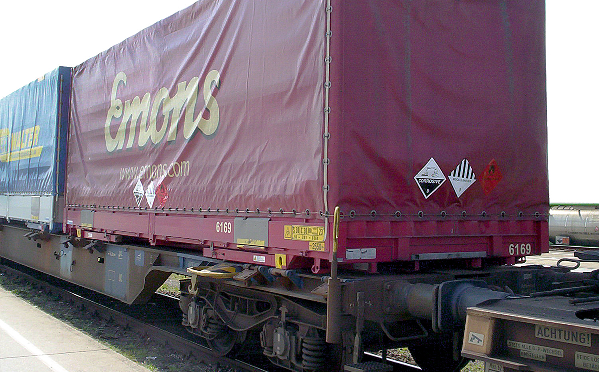 Wechselbrücke Waggon Schiene Placards 1200