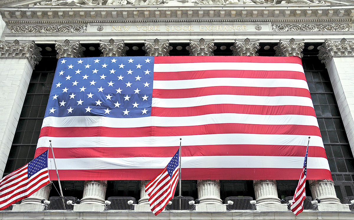 USA Flagge Börse Wallstreet 1200