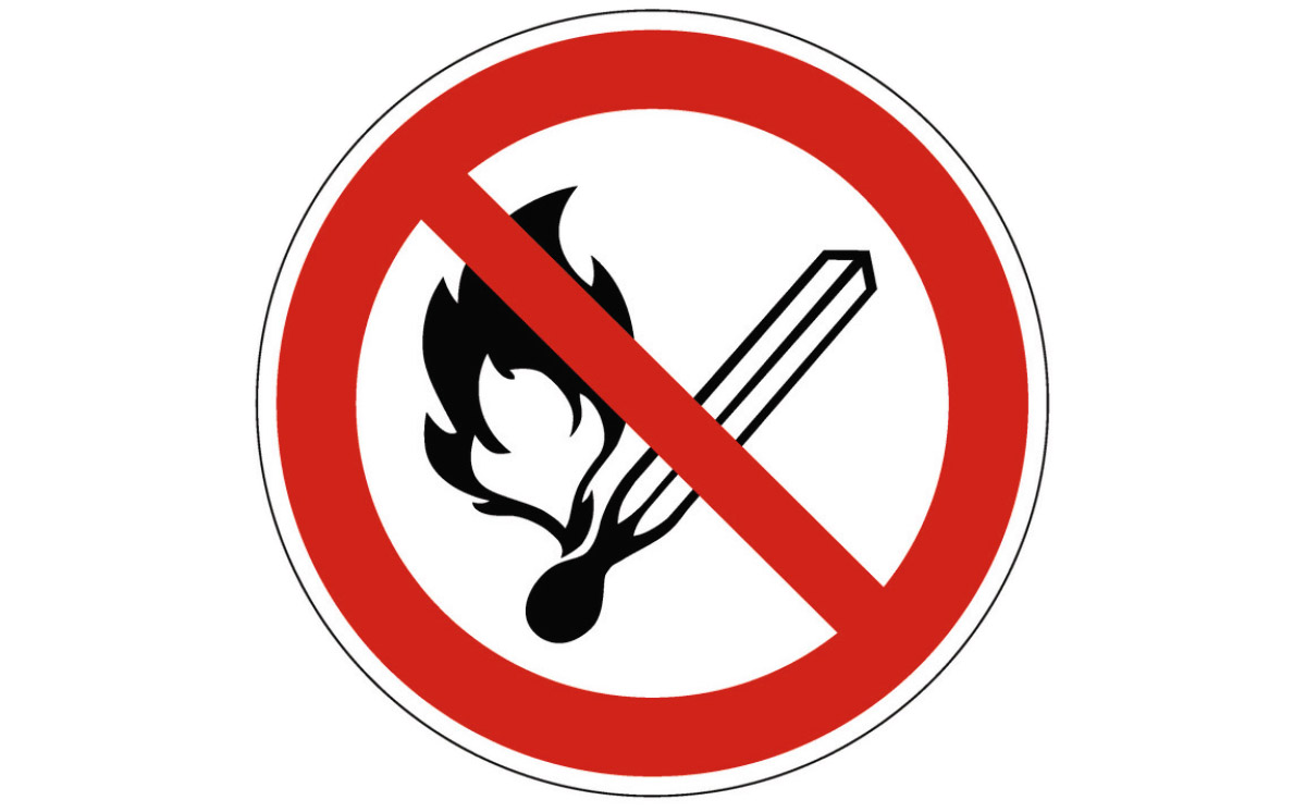 Schild offenes Feuer verboten 1200