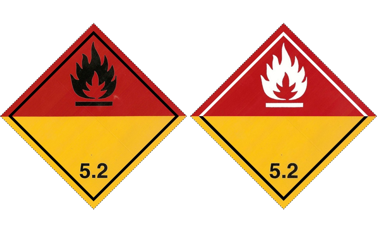 Gefahrzettel 5.2 organische Peroxide 1200