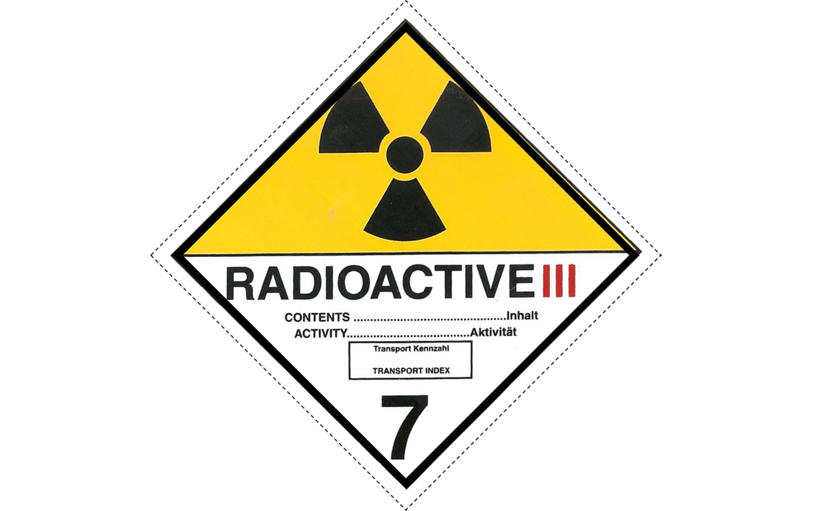 Gefahrzettel Klasse 7 III radioaktive Stoffe 1200