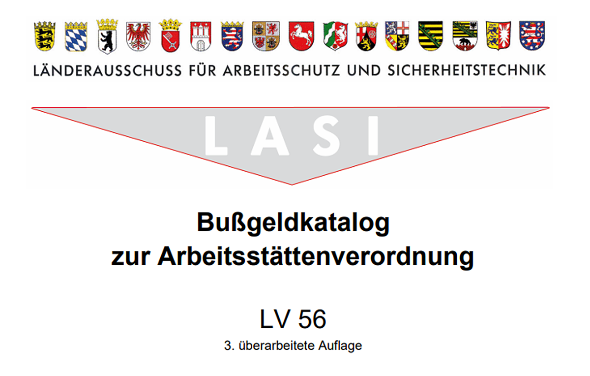 Bußgeldkatalog Arbeitsstättenverordnung 