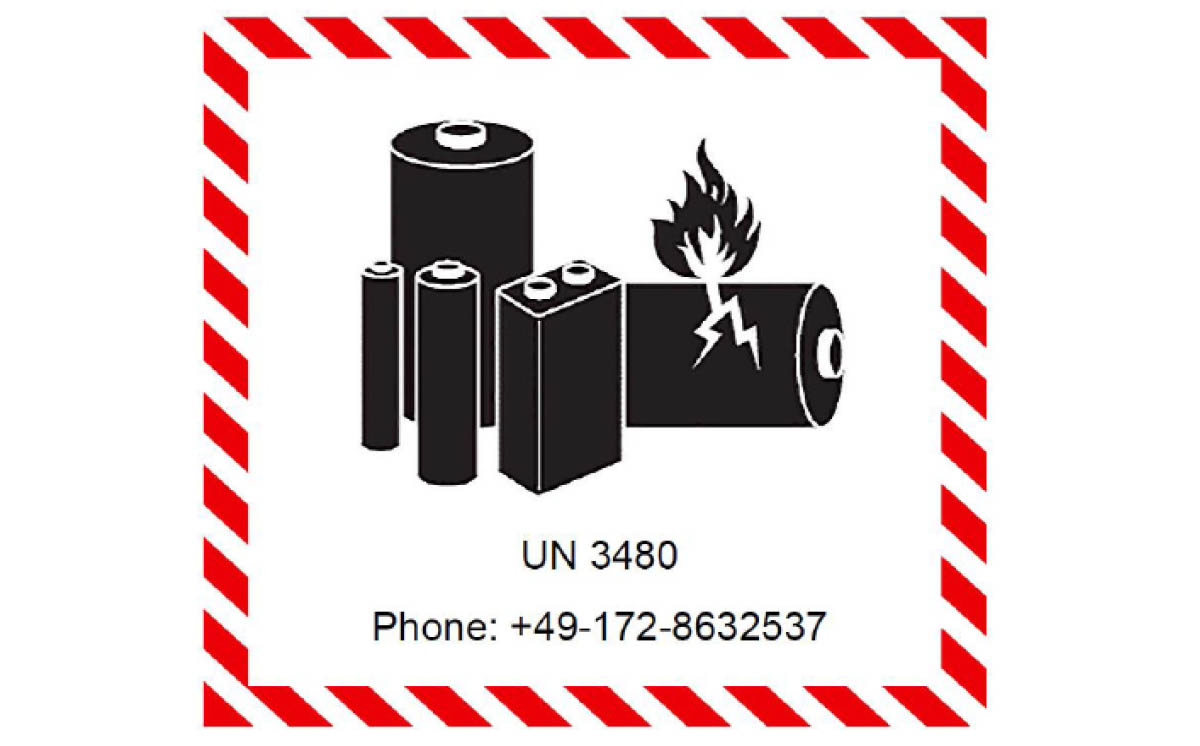 Etikett Lithiumbatterien 1200