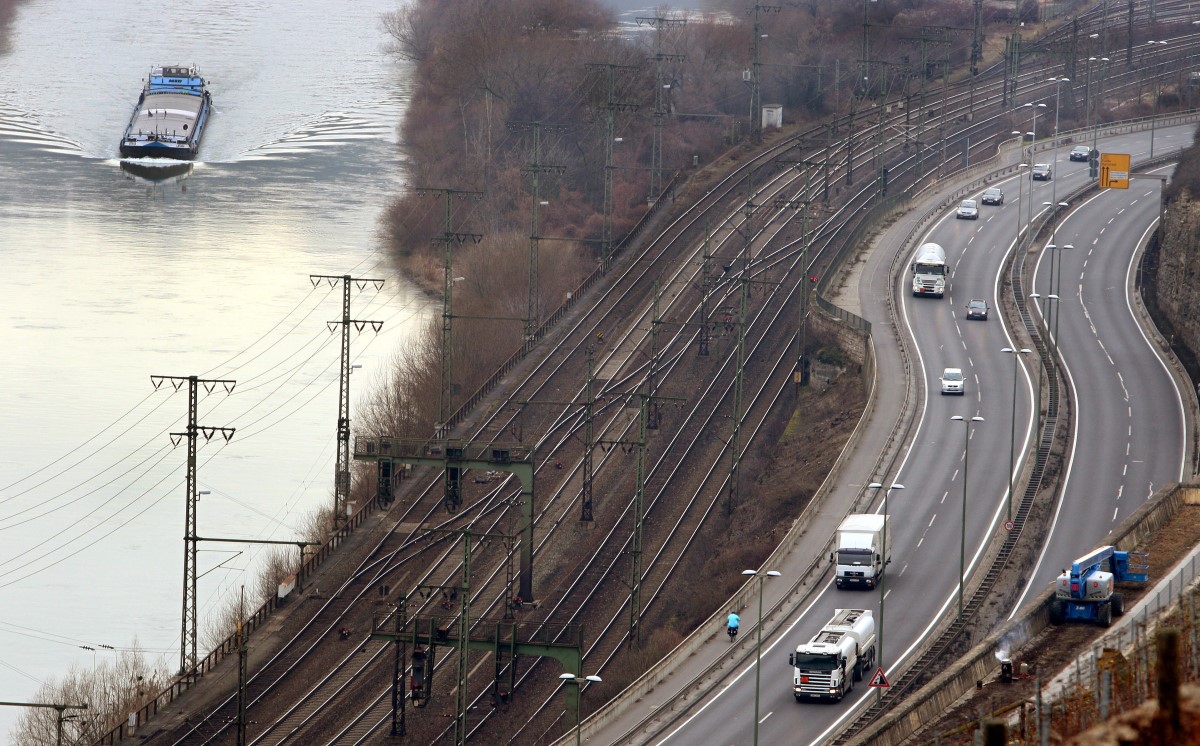 Straße Eisenbahn Binnenschiff 1200