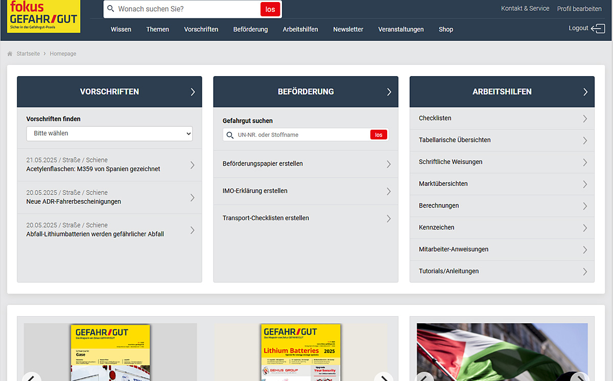 Screenshot fokus GEFAHR/GUT 2025