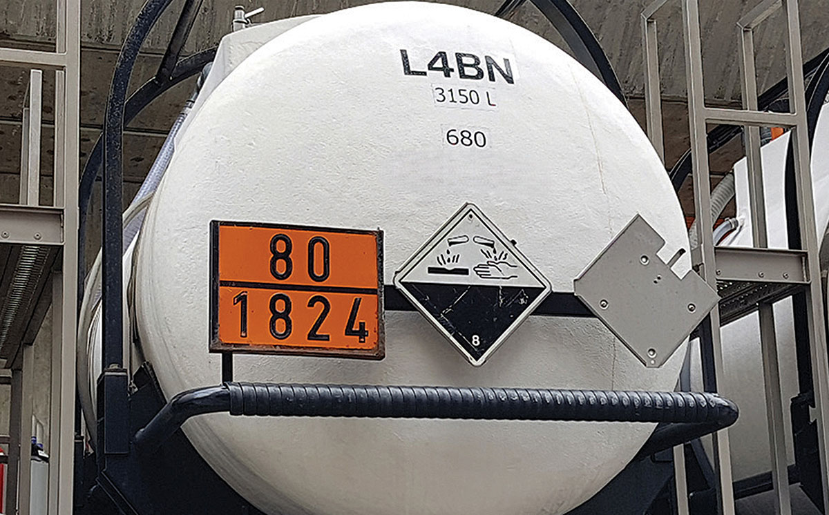 Tankcodierung UN1824 Natriumhydroxidlösung