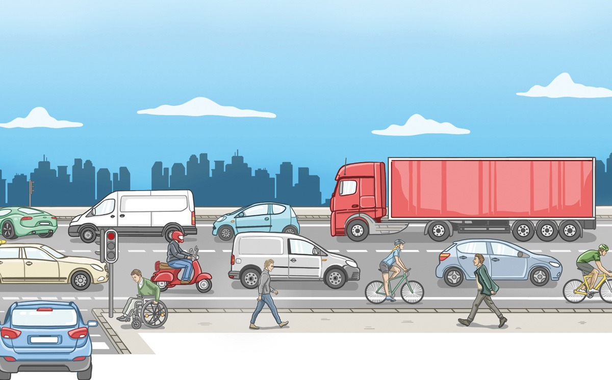 Illustration Verkehrssicherheit Illustration Verkehrssicherheit