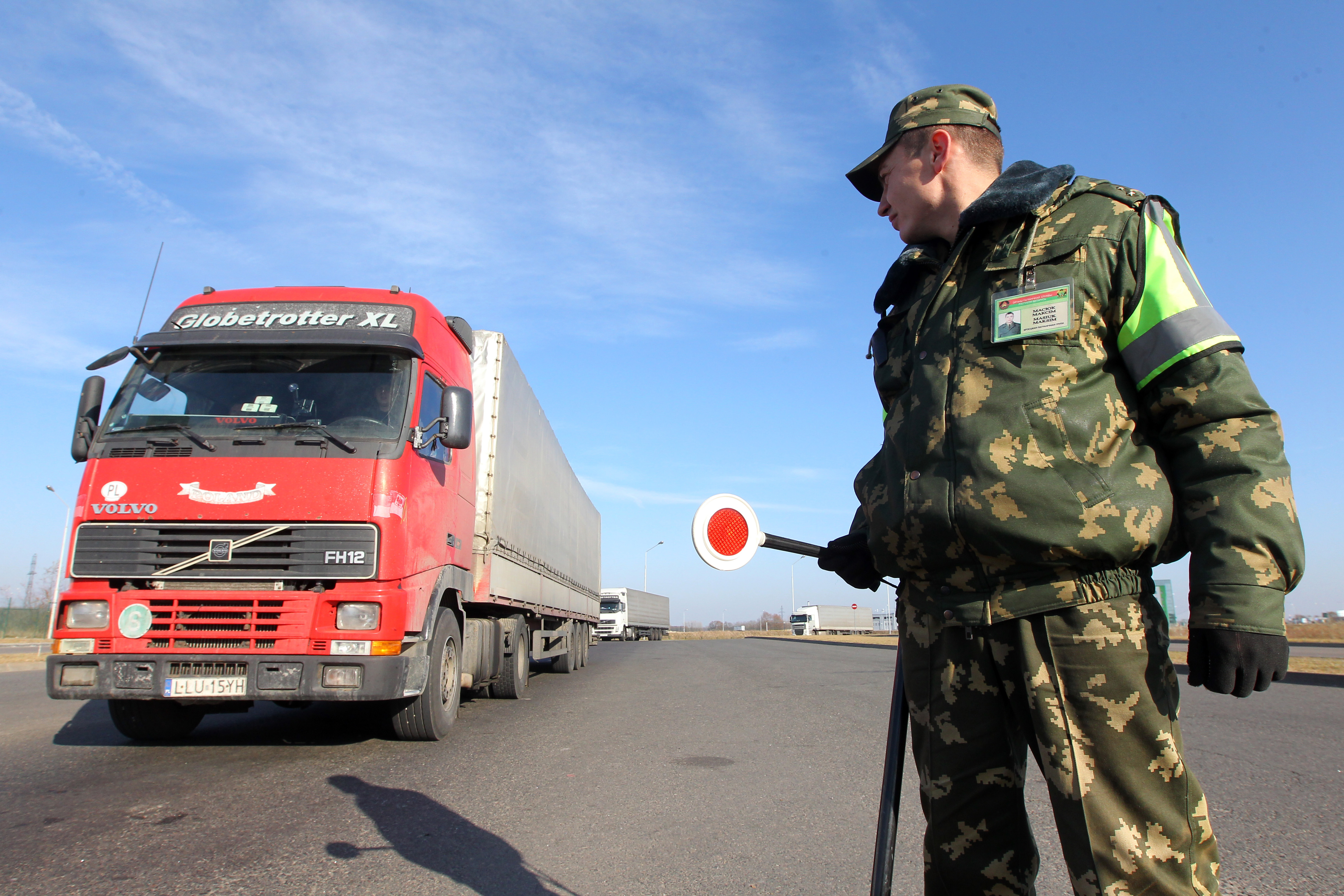 Weißrussland Lkw Kontrolle 1200